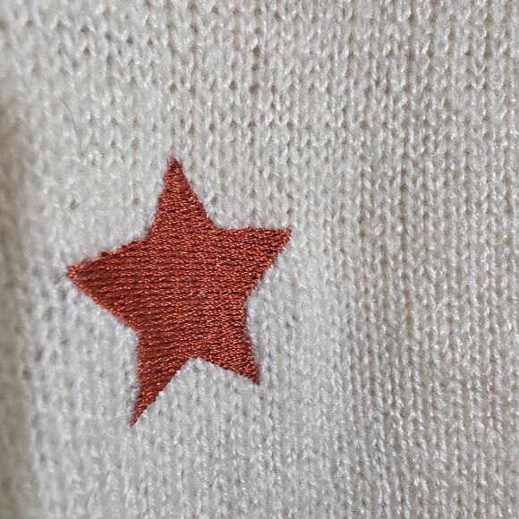 Maurices embroidered Star rainbow trim crewneck knit sweater woman's size small - Picture 11 of 14